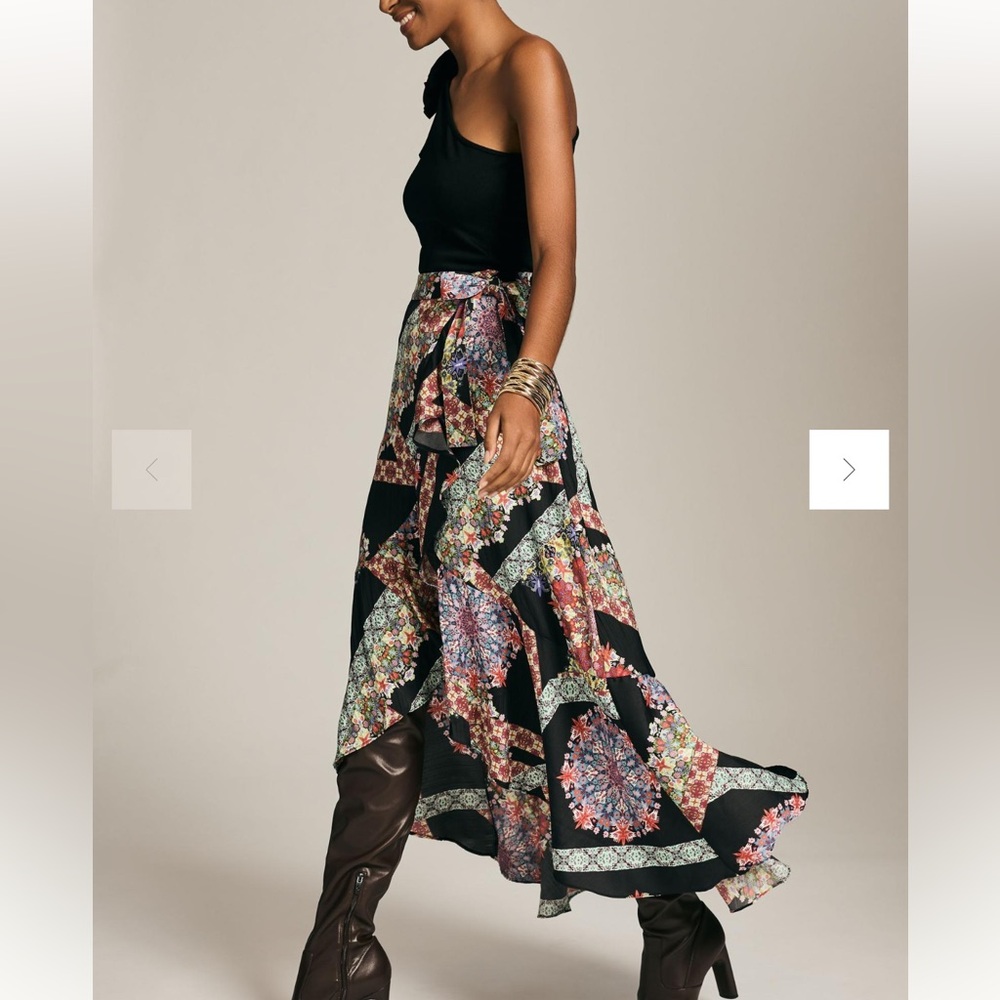 Maeve / Anthropology Ruffle Wrap Midi Skirt, S